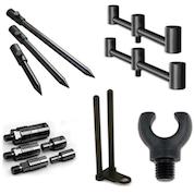 Tutti i picchetti, buzzer bar e poggia canne per il carpfishing del catalogo